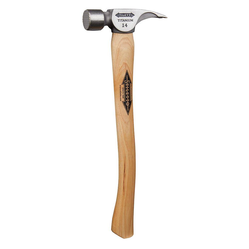 Stiletto TI14MC 14 oz. Titanium Milled Face Hammer with 18 in. Curved Hickory Handle