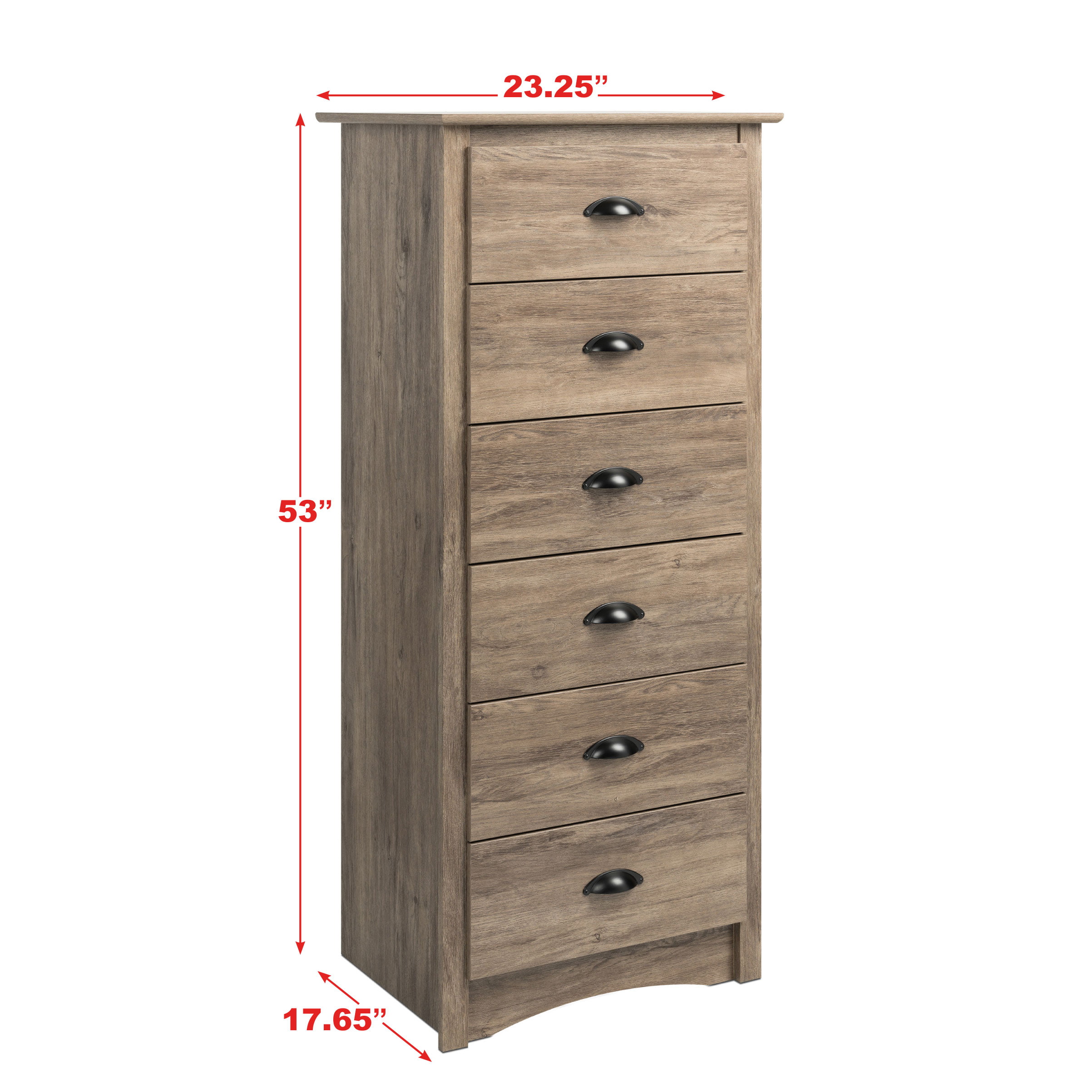 Prepac Salt Spring Coastal 6-Drawer Dresser. Drifted Gray