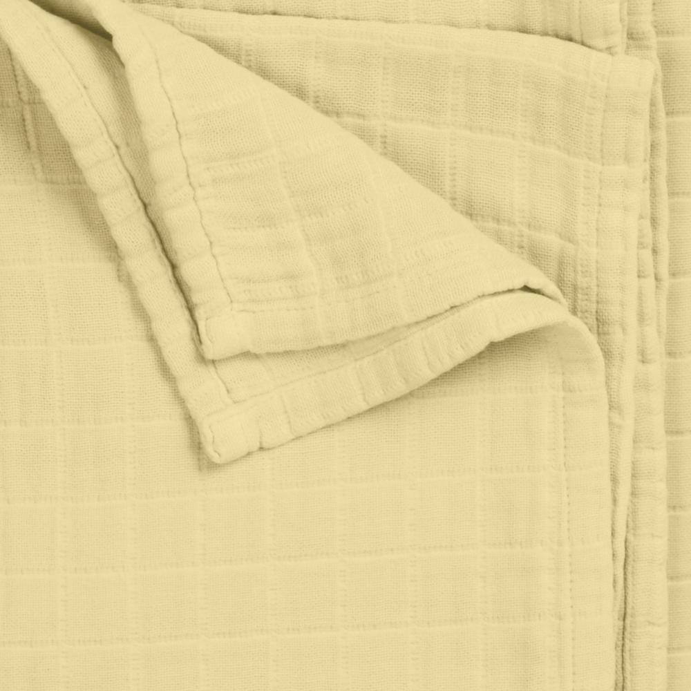 The Company Store  Gossamer Maize Solid Cotton King Woven Blanket - Maize