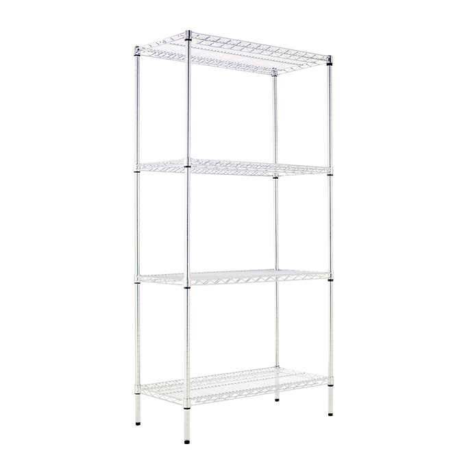 Alera ALESW503618SR 4-Shelf Wire Rack 36″ x 18″ x 72″. Sliver