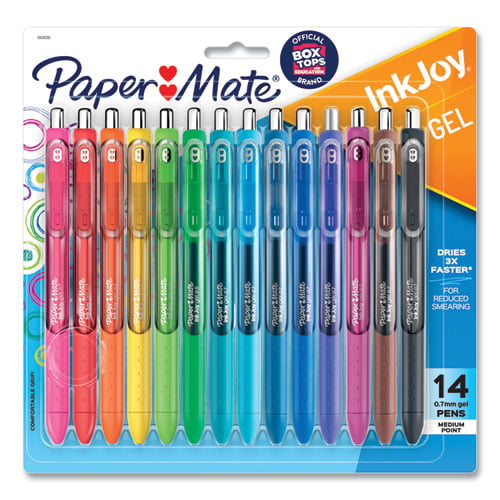 Paper Mate Inkjoy Gel Pen. Retractable. Medium 0.7 mm. Assorted Ink and Barrel Colors. 14/pack Bundle of 5 Packs