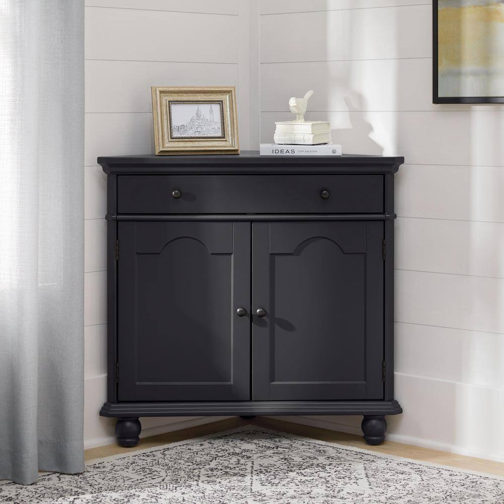 StyleWell Dowden Charcoal Black Corner Cabinet