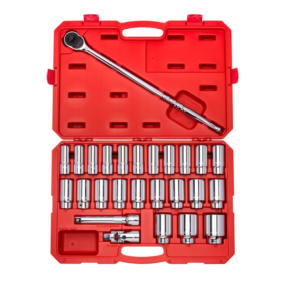 TEKTON 27-Piece Metric 3/4-in Drive 6-point Set Deep Socket Set