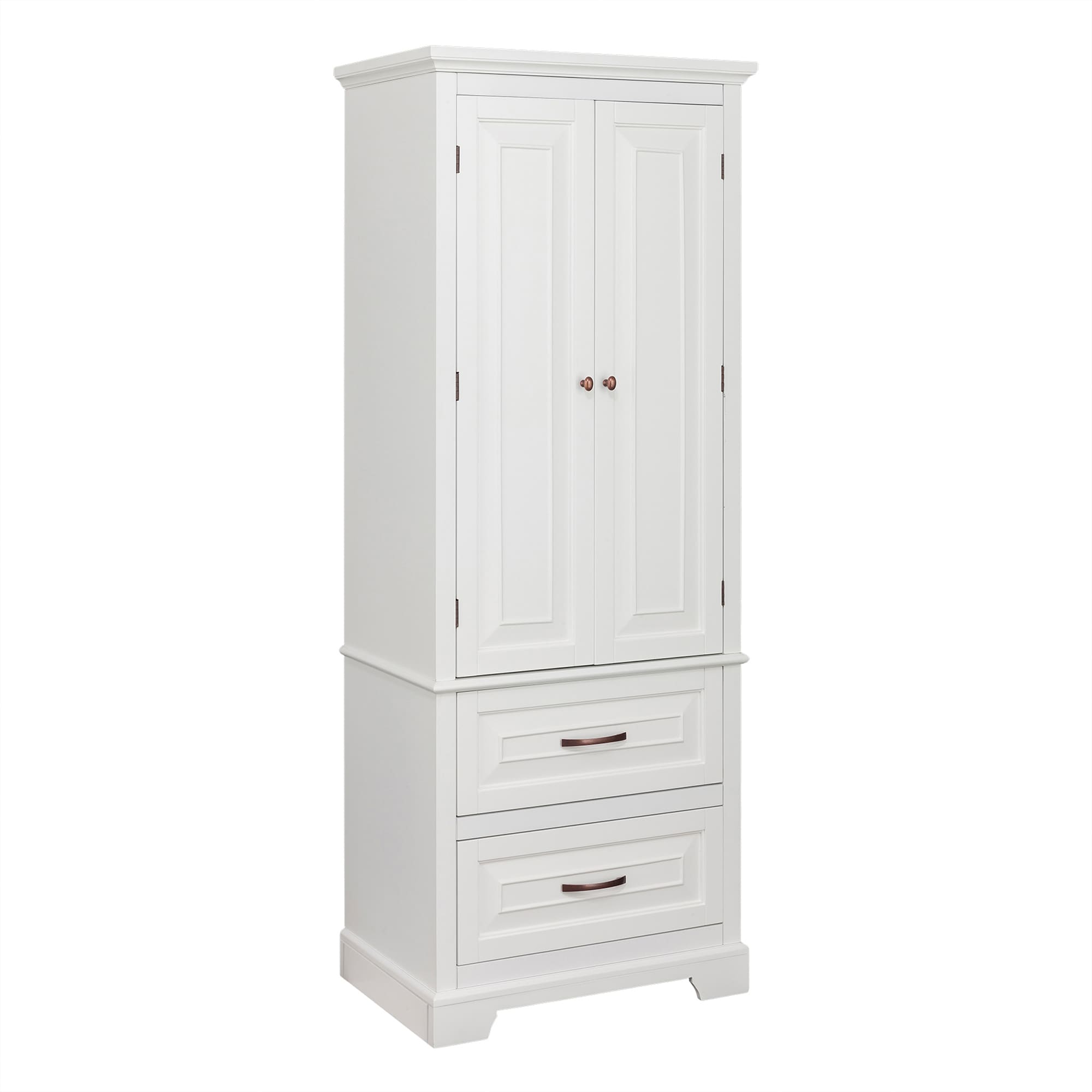 Teamson Home St. James 24-in W x 62.25-in H x 16-in D White Mdf Freestanding Linen Cabinet
