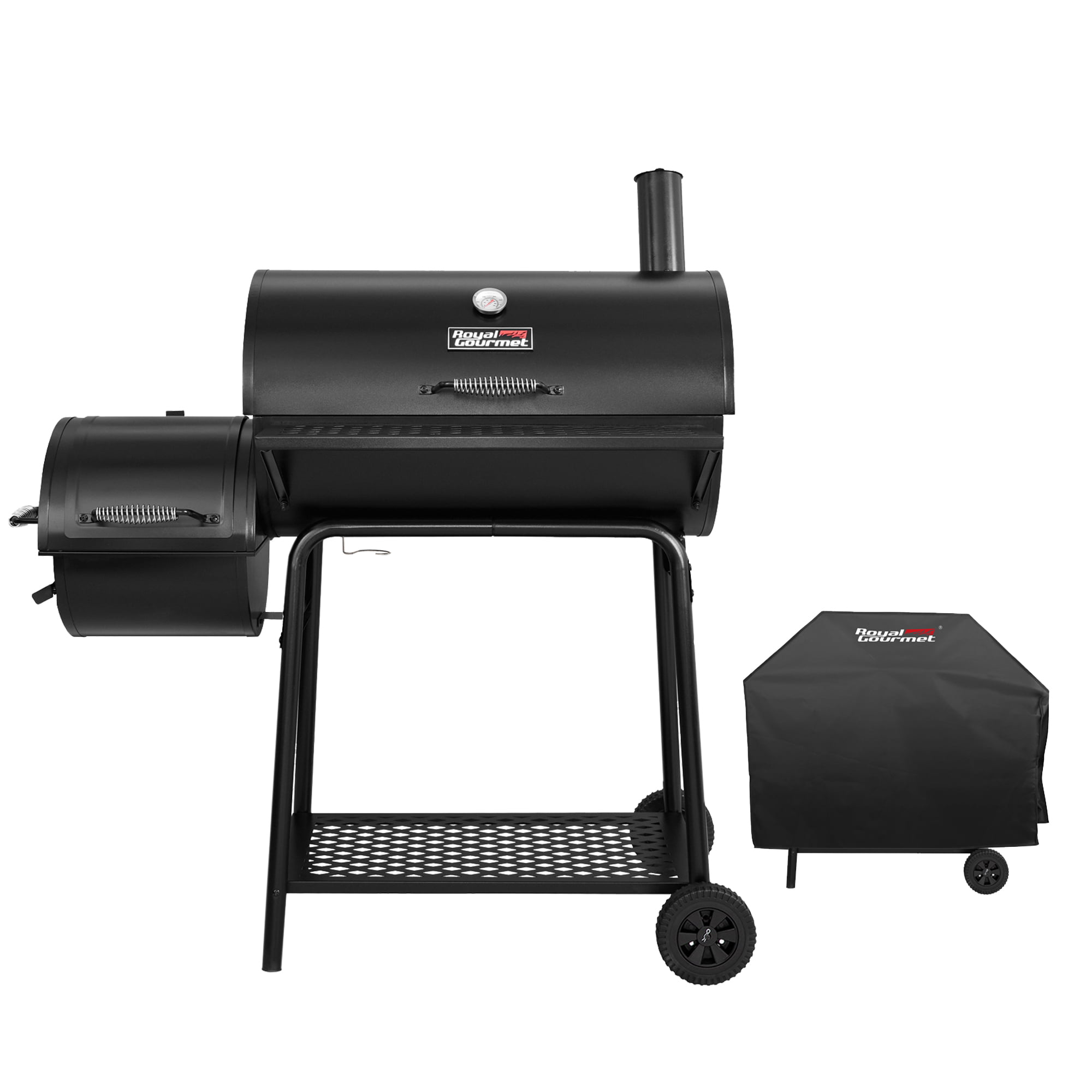 Royal Gourmet CC1830FC 30″ Charcoal Grill with Offset Smoker. With Cover
