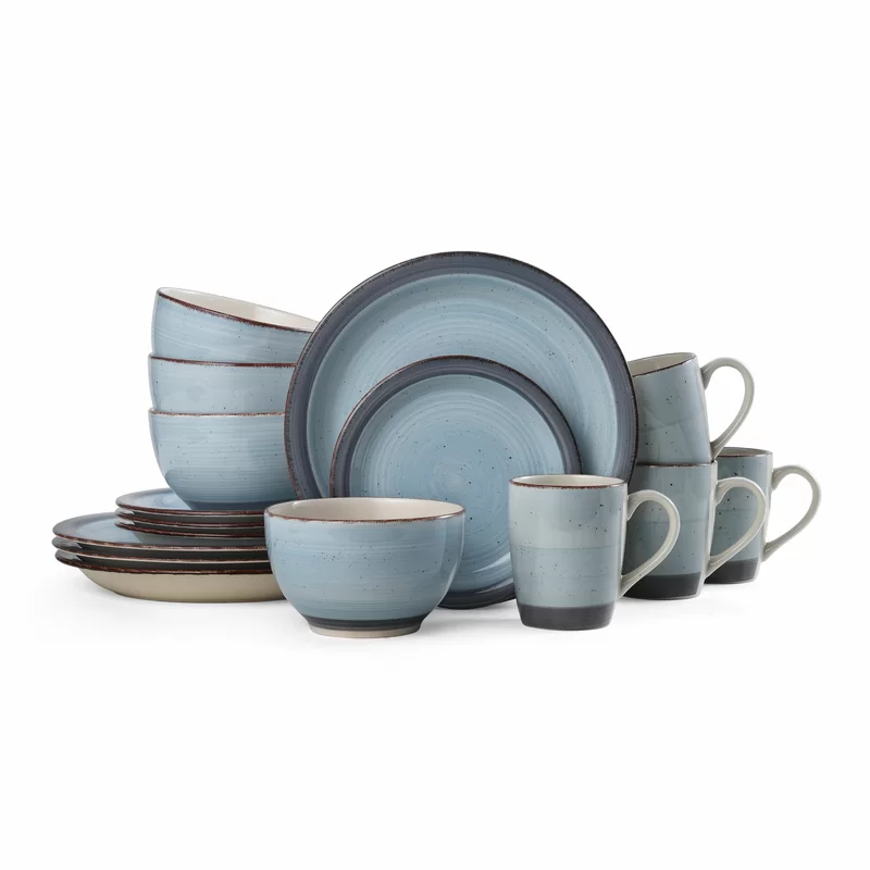 Pfaltzgraff 5267234 Sadie 16-Piece Dinnerware Set. Blue