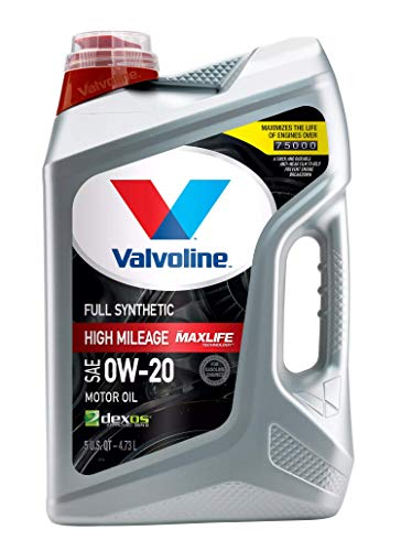 Valvoline Full Synthetic High Mileage with MaxLife Technology 0W-20 Motor Oil. 5 Quart