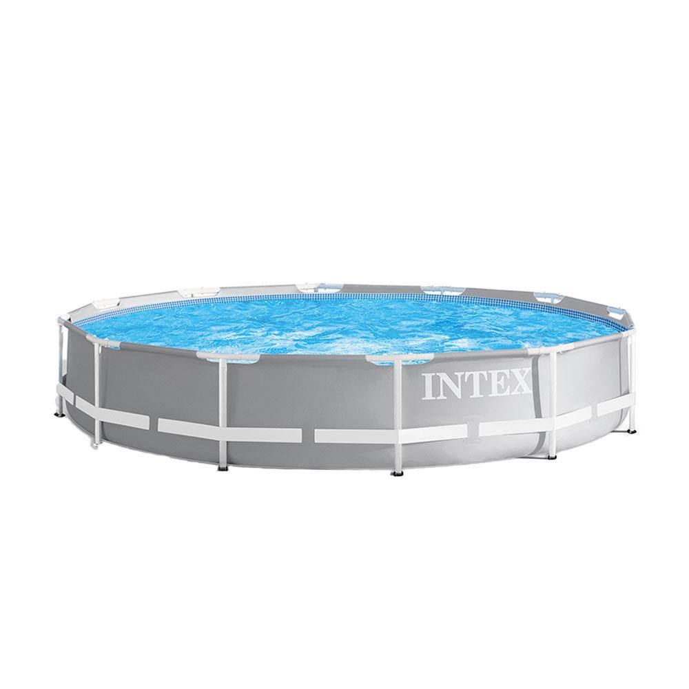 Intex 2 x 26711EH 12 ft. x 12 ft. x 30 in. Prism Frame Above Ground Swimming Pool with Pump (2 Pack)