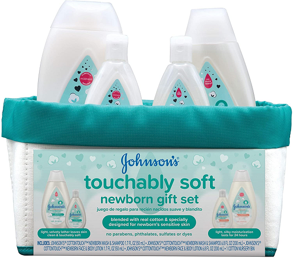Johnson-s Touchably Soft Newborn Baby Gift Set for New Parents. Baby Bath