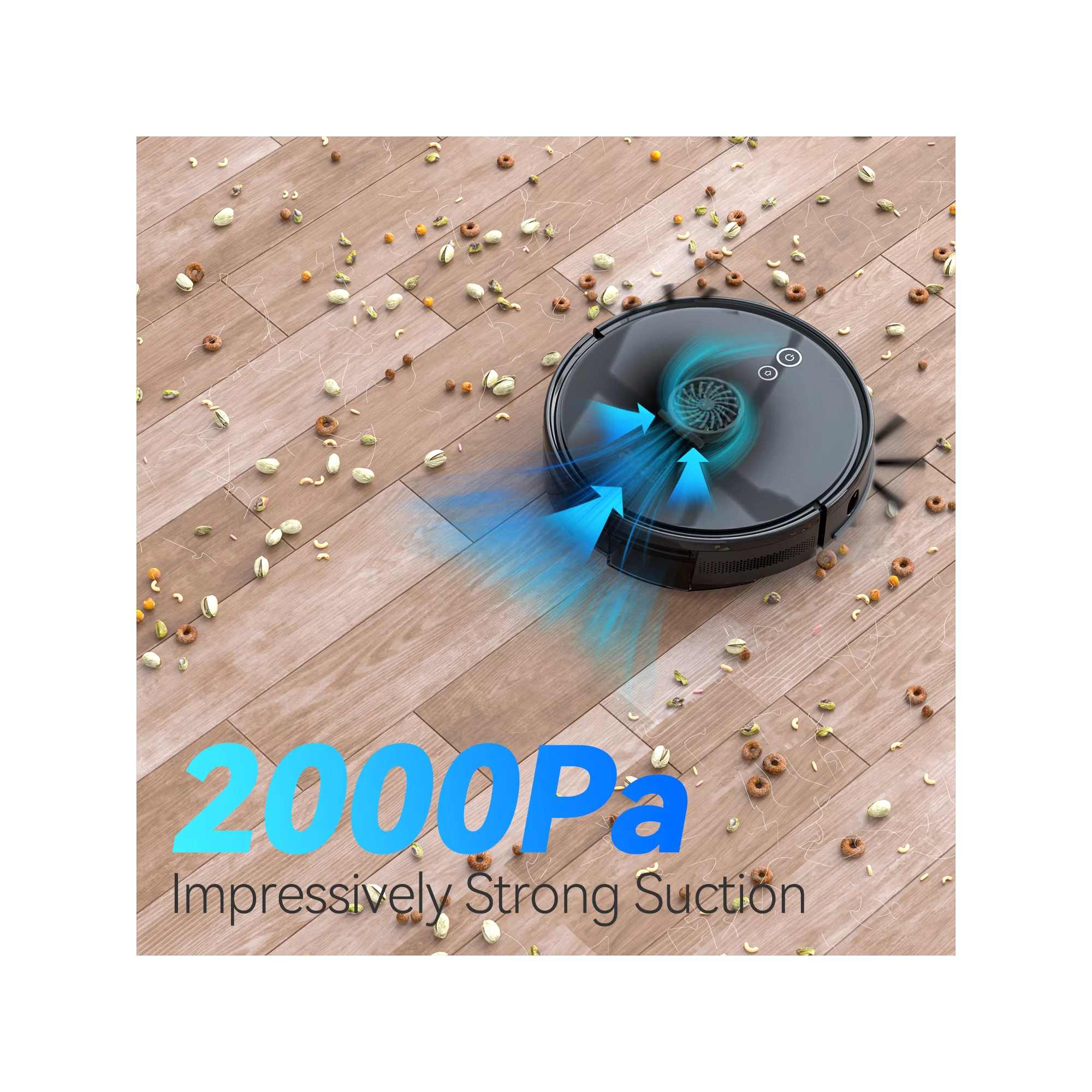 Rove Robot Vacuum Cleaner. 2000 Pa Strong Suction & 2600mAh Battery Life Robotic Sweeper with 600ML Dustbin. Automatic Self-Charging. Ideal for Pet Care. Hard Floor and Low Pile Carpet