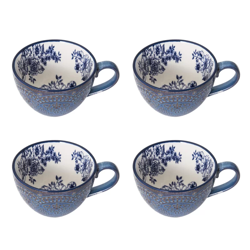 Pfaltzgraff 5216941 Gabriela Blue 16-Piece Dinnerware Set. Service for 4