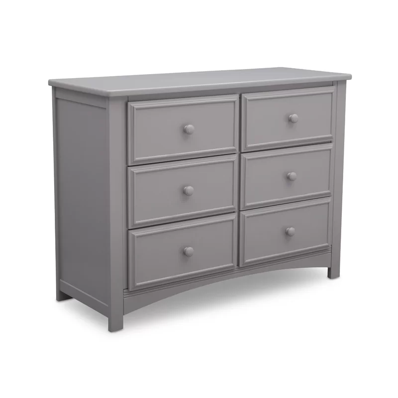 Delta Children 74326-131 Unisex Nursery 6 Drawer Double Dresser. Greenguard Gold Certified. Grey.
