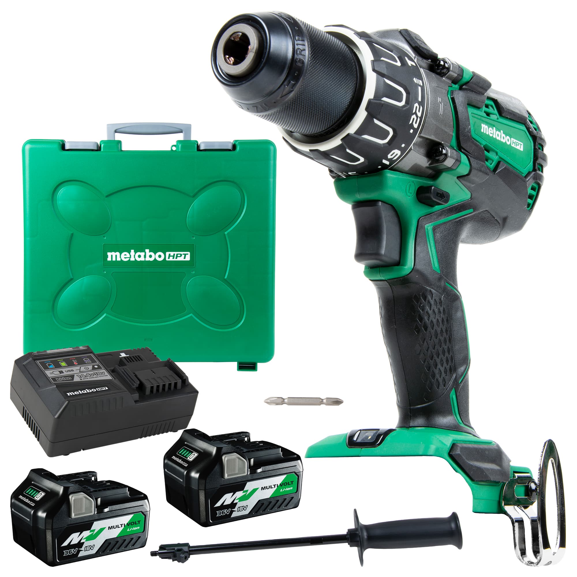 Metabo HPT MultiVolt 1/2-in 36-volt Variable Brushless Cordless Hammer Drill (2-Batteries Included)