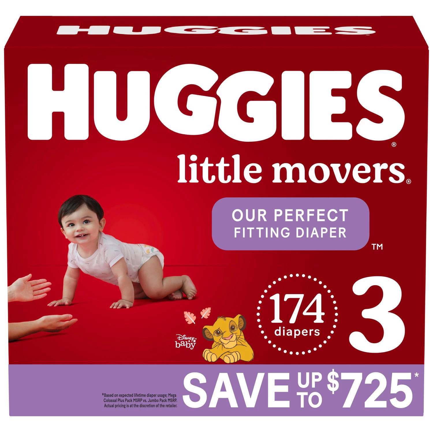 Baby Diapers Size 3 (16-28 lbs). 174ct. Huggies Little Snugglers
