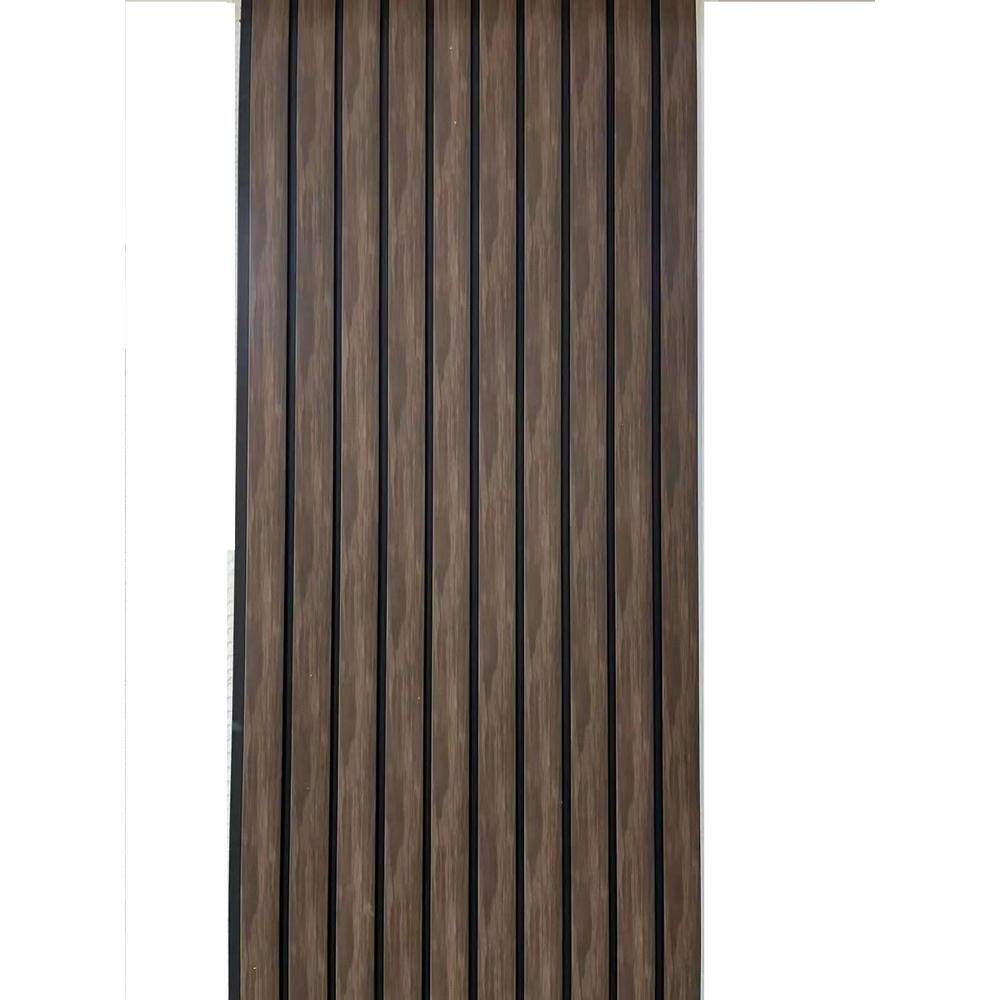 Ejoy CladdingPanel_VWC_S055 94.5 in. x 4.8 in. x 0.5 in. Acoustic Vinyl Wall Cladding Siding Board in Walnut Color (Set of 6-Piece)