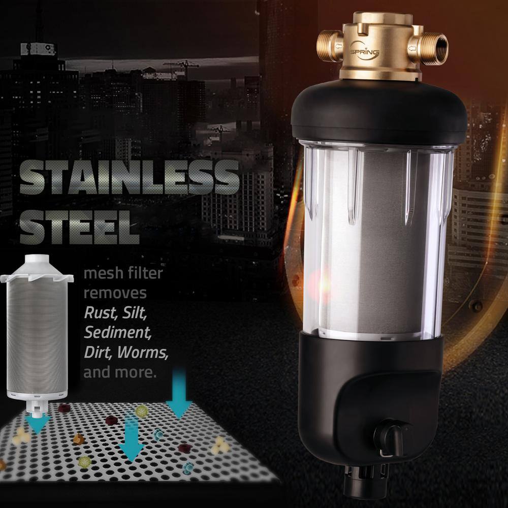 ISPRING WSP500J WSP500J Reusable Whole House Spin-Down Sediment Water Filter. Jumbo Size. Large Capacity. Flushable Prefilter Filtration