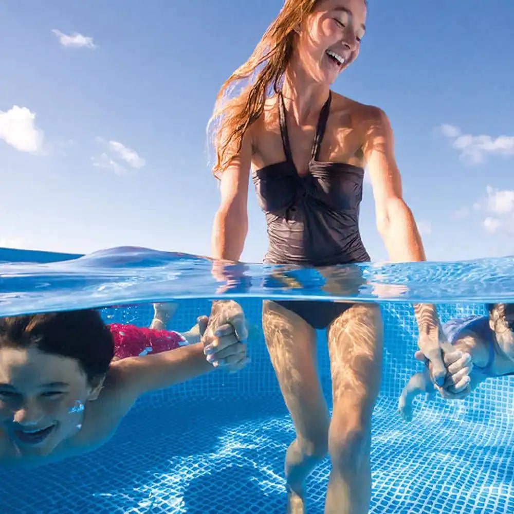 Intex Rectangular Frame Above Ground Swimming Pool. Blue