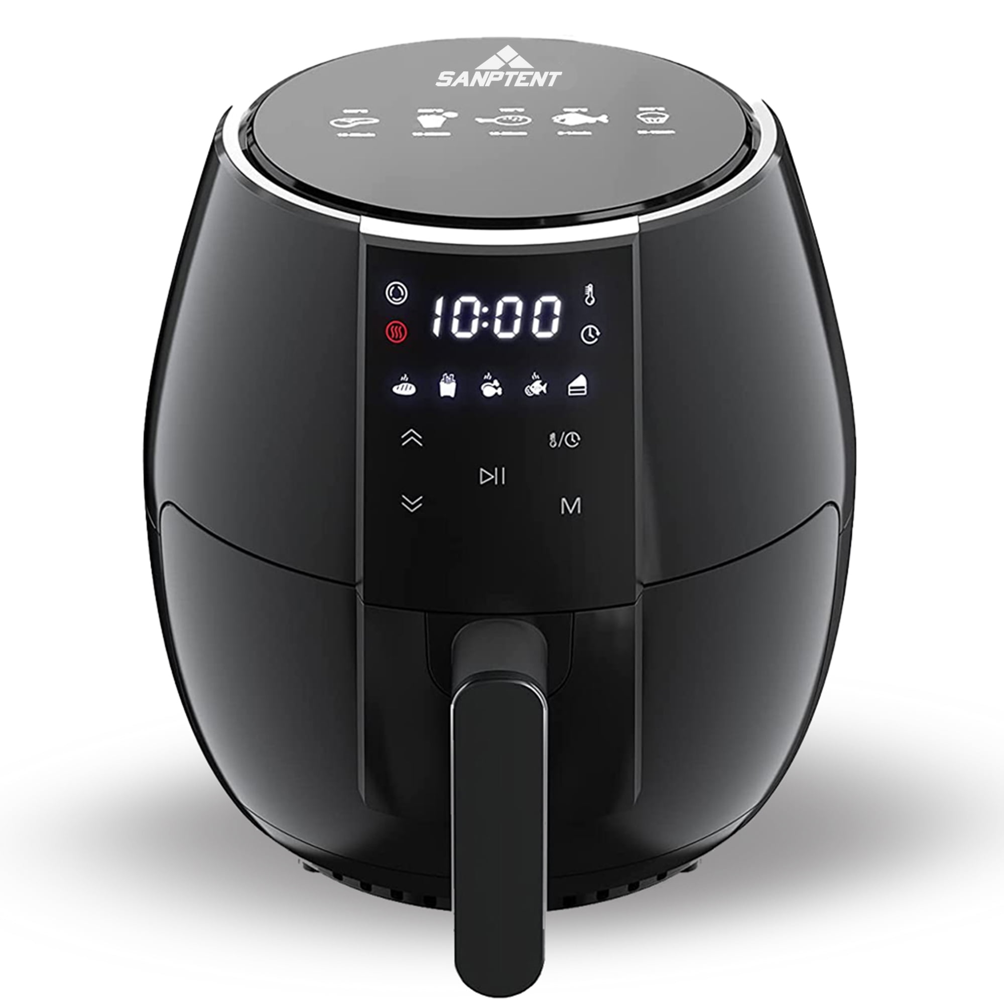 Sanptent 5.8 Quart Air Fryer. Electric Hot Oven Oilless Multifunctional Cooker with Digital LED Touchscreen. Auto Shut-off. ETL Certified. Best Present Gift (Black)