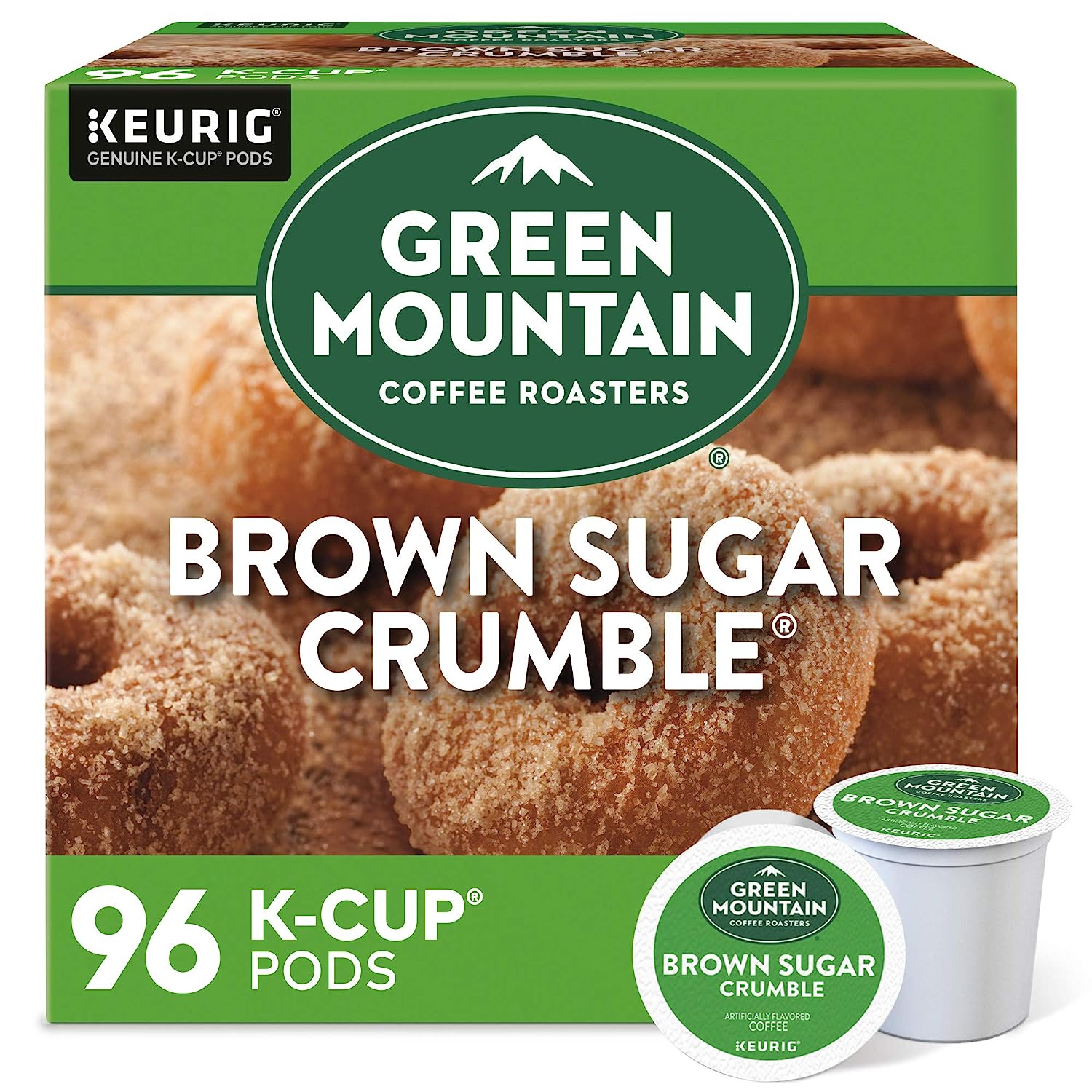 Green Mountain Coffee Brown Sugar Crumble Keurig Single-Serve K Cup Pods. Medium Roast Flavored Coffee. Brown Sugar Crumble. 24 Count (Pack of 4)