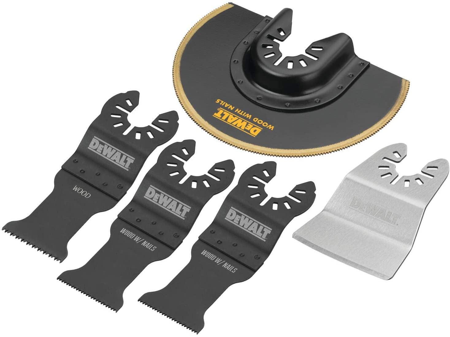 DEWALT Oscillating Saw Blades Set. Multi-tool Blades for Wood. 5 Piece (DWA4216)