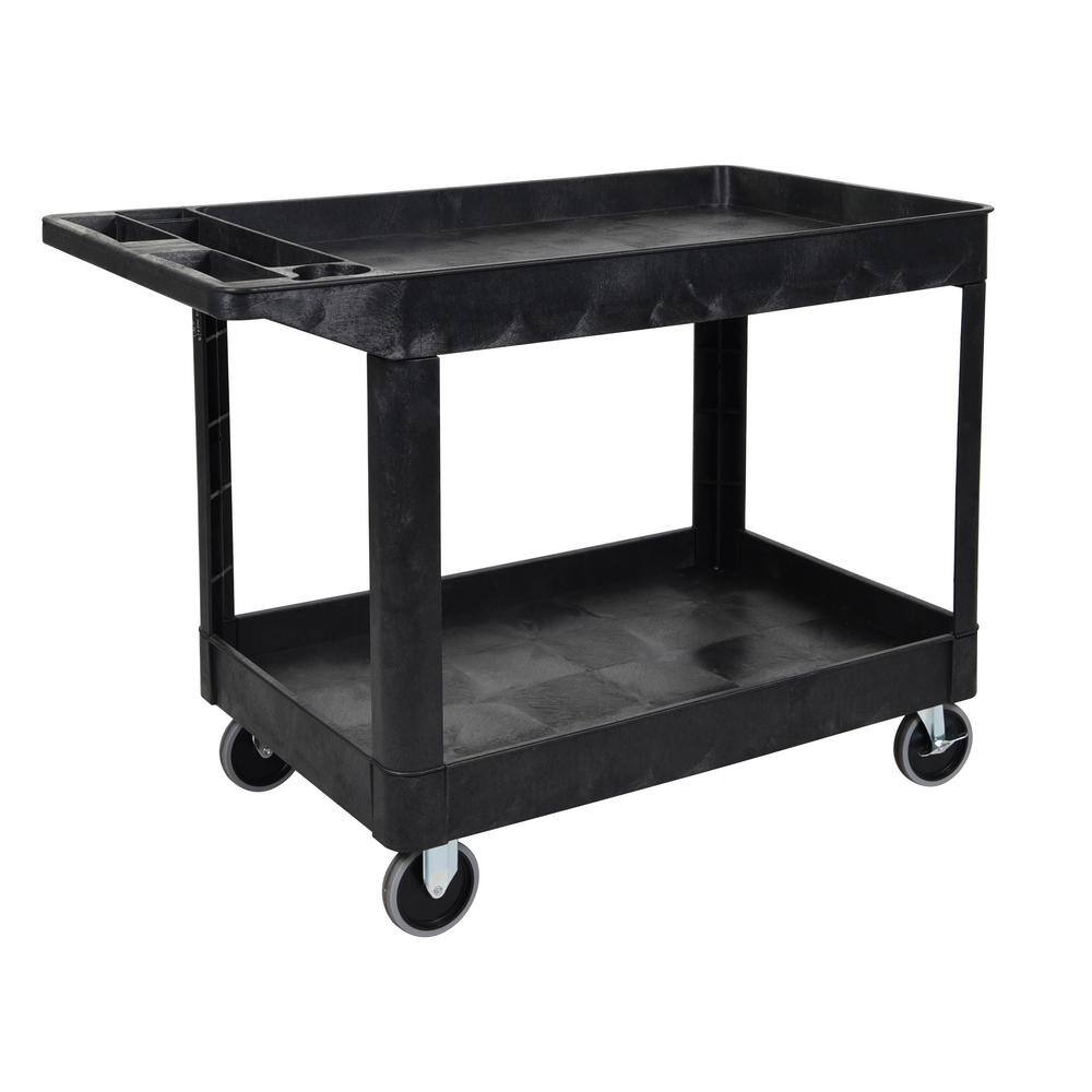Luxor XLC11-B 24 in. x 45 in. Two Shelf Heavy Duty Cart in Black