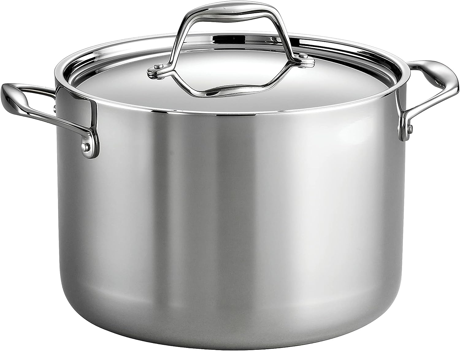 Tramontina Covered Stock Pot Stainless Steel Induction-Ready Tri-Ply Clad 8 Quart. 80116/041DS