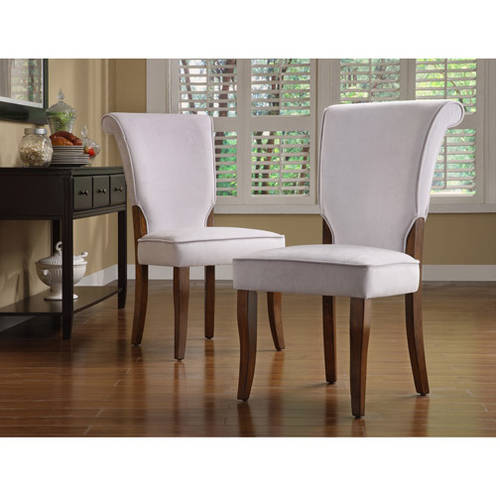 Weston Home Alamosa Velvet Parson Chairs - Set of 2. Gray