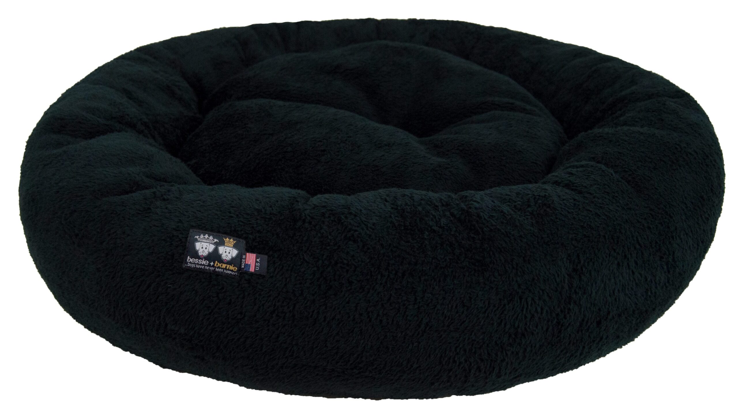 Bessie and Barnie Round Black Polyester Pillow Dog Bed (Medium)
