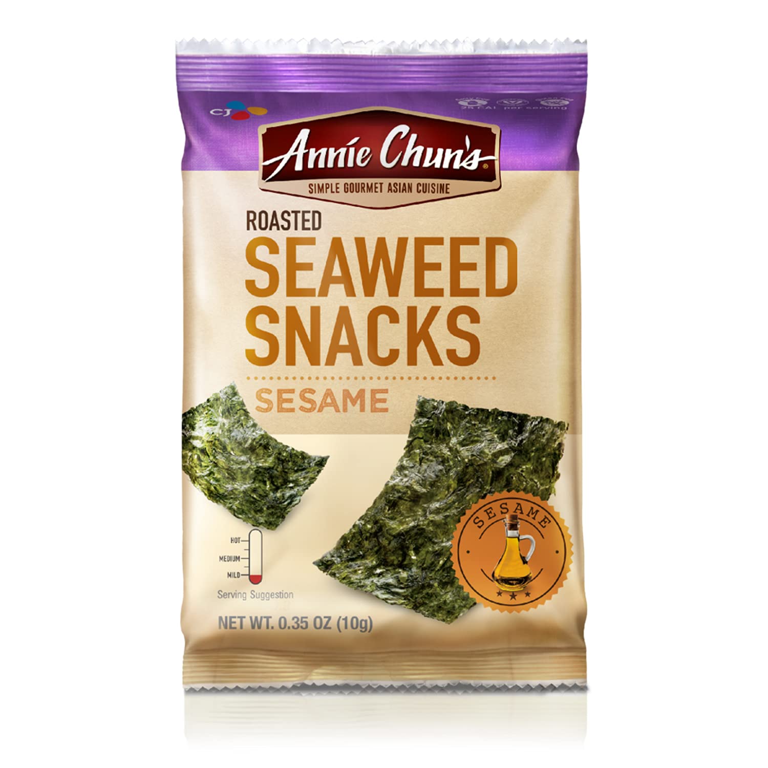 Annie Chun-s Roasted Seaweed Snacks. Sesame. 0.35-ounce (Pack of 12)