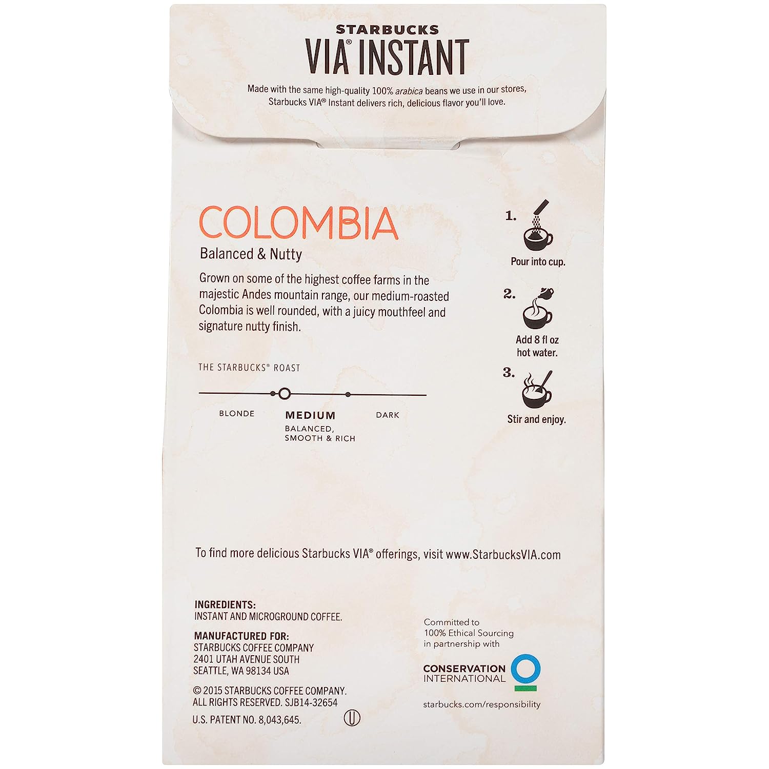 Starbucks VIA Ready Brew Colombia Coffee. 50-Count