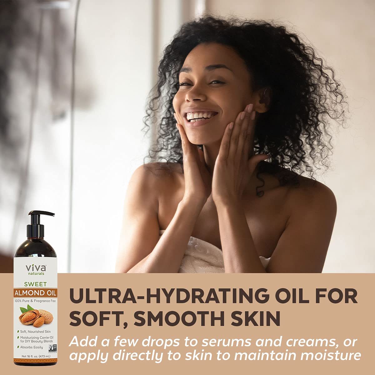 Sweet Almond Oil - Unrefined Sweet Almond Oil for Skin. Perfect Hair Oil