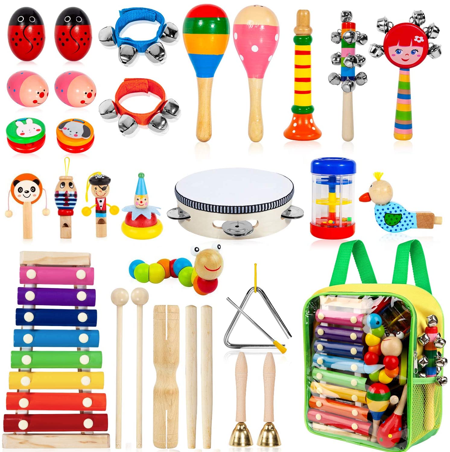 Kids Musical Instruments. Taimasi Instruments 33Pcs 18 Types