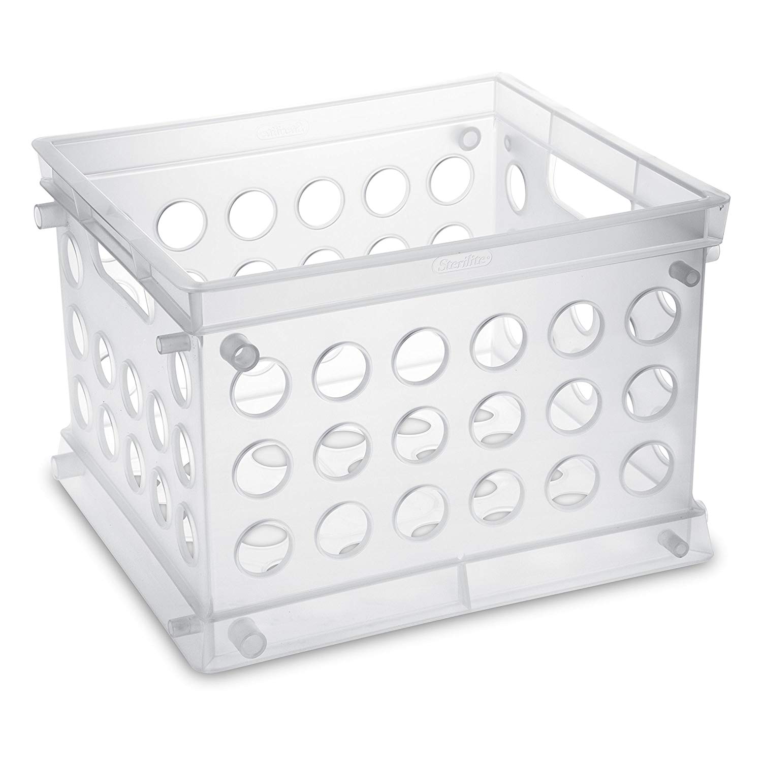 Sterilite Convenient Mini Square Small Storage Organizing Crate. Clear (24 Pack)