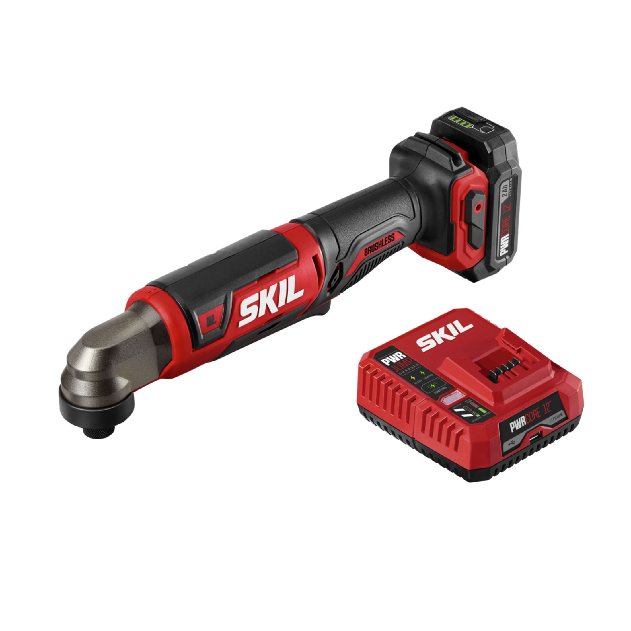 SKIL PWRCore 12™ Brushless 12V Cordless 1/4” Hex Right Angle Impact Driver with PWRJump™ Charger