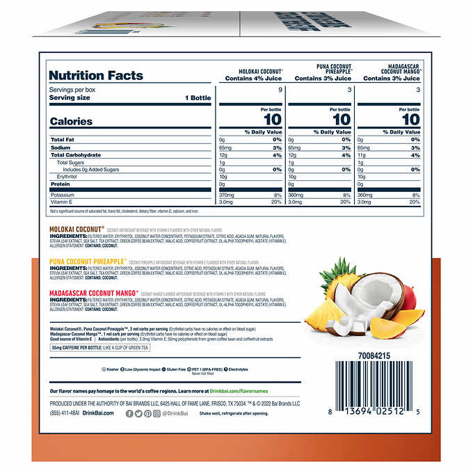 Bai 15 Piece Variety Pack Cocofusion 18 fl oz 15-count