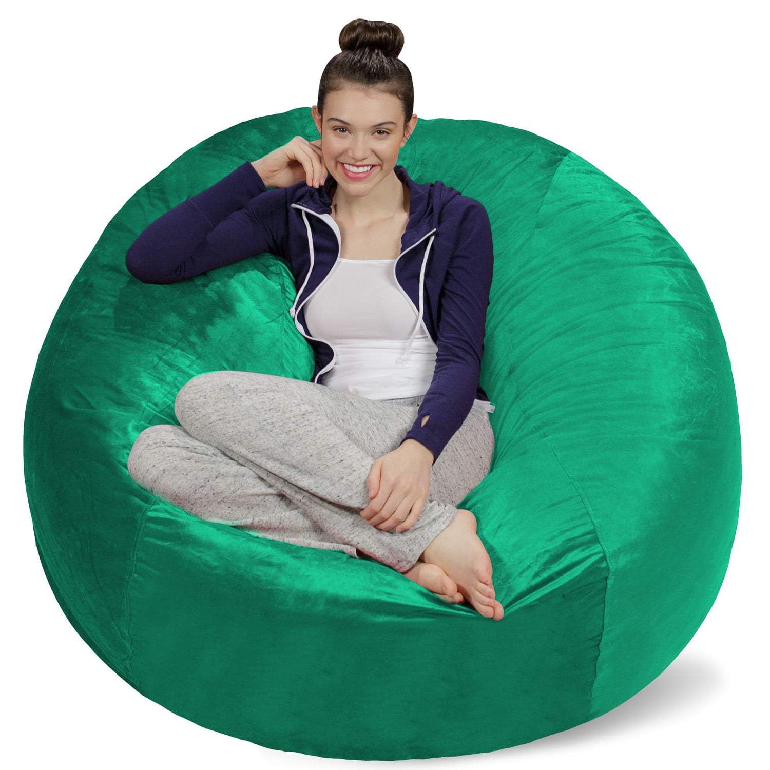 Sofa Sack Bean Bag Chair. Memory Foam Lounger with Microsuede Cover. Kids. Adults. 5 ft. Aqua Marine