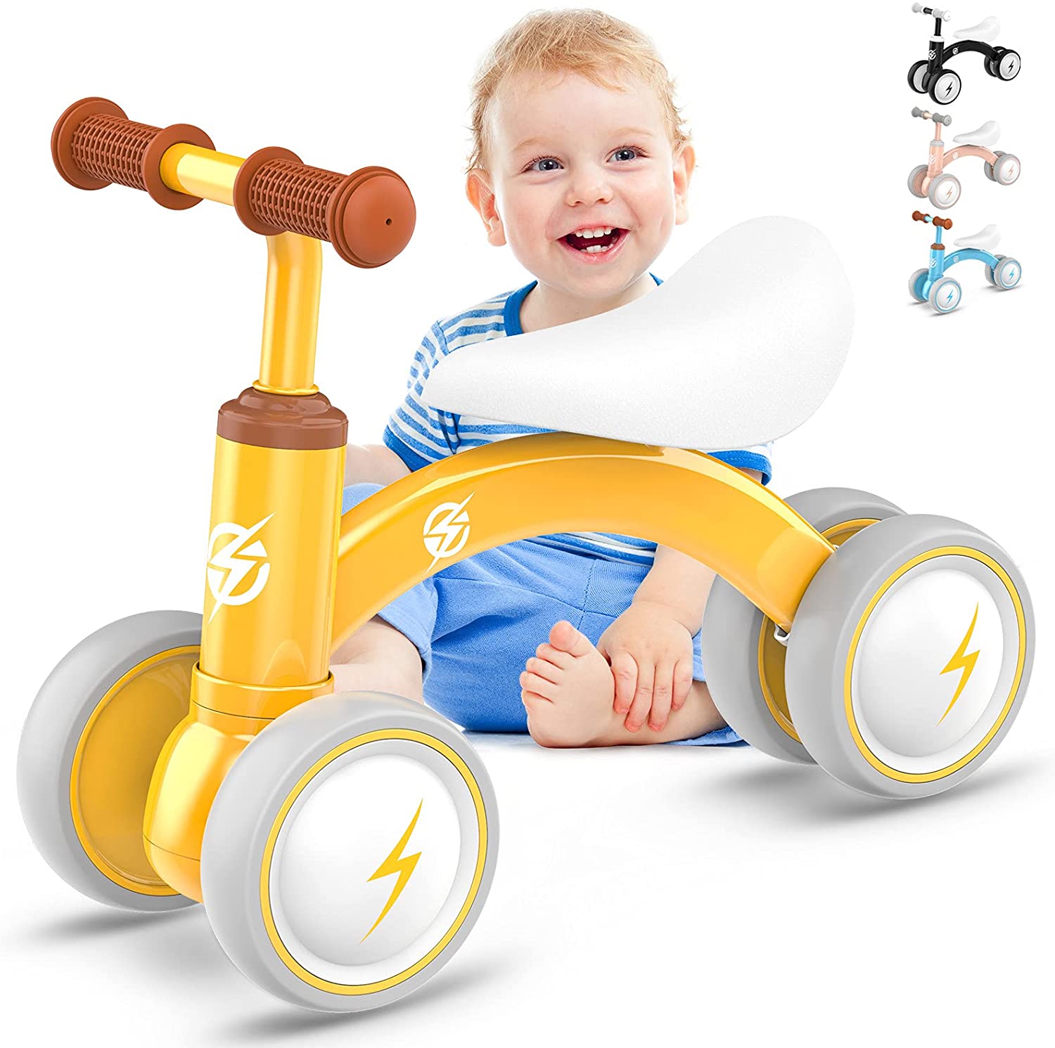 Baby Balance Bikes.Toddler Bikes. Kids Riding Toys. Soft Seat for 1 Year Old. Yellow