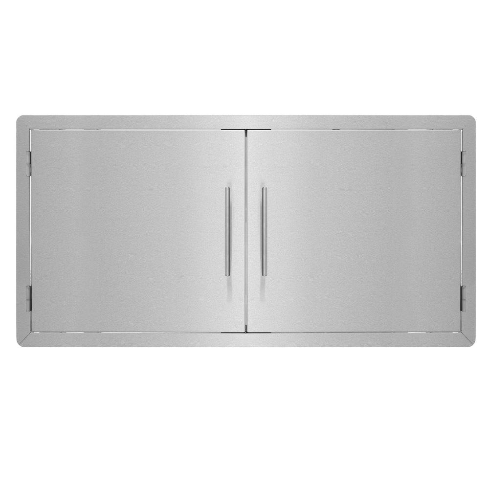 AdirHome BBQ Grill Double Access Door Panel. Stainless Steel. Rust-Resistant. Single Face. 42 Inches