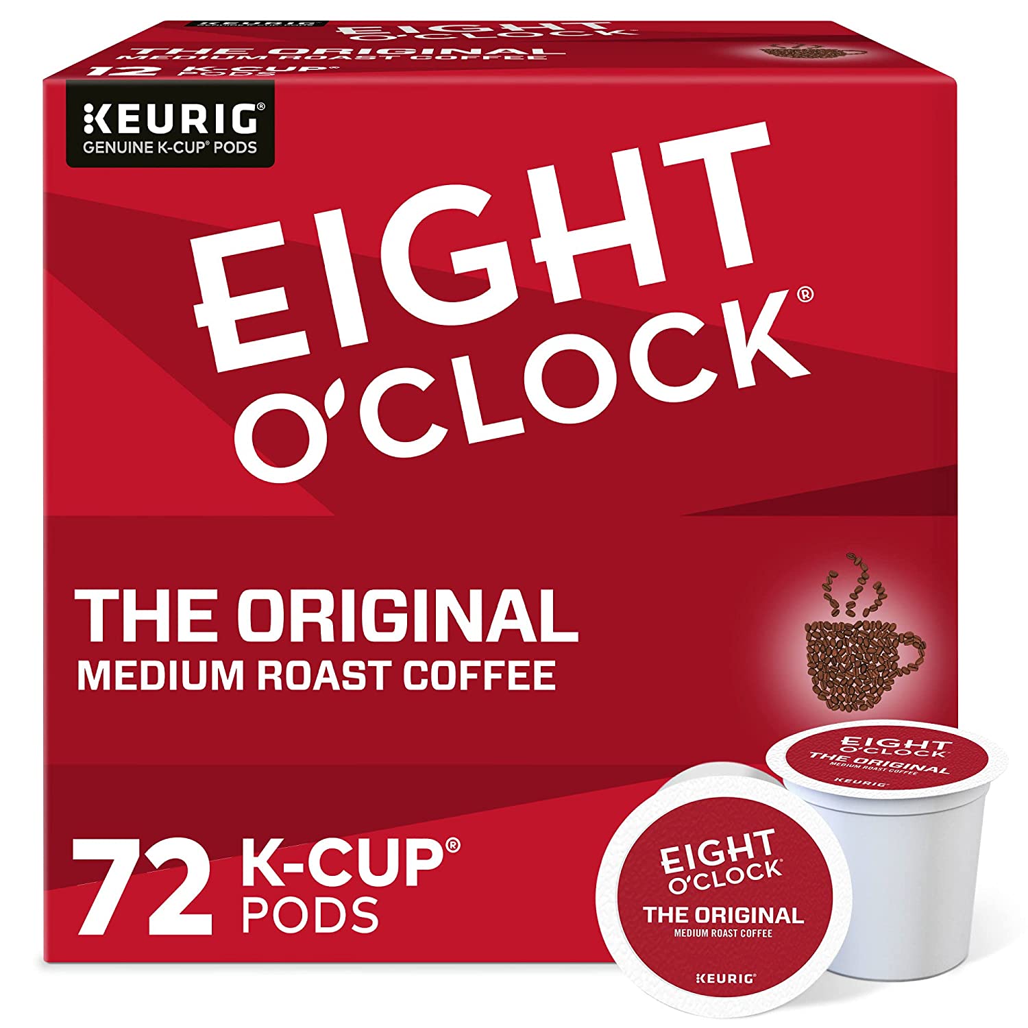 Eight O-Clock Coffee The Original. Single-Serve Keurig K-Cup Pods Medium Roast Coffee Pods 72 Count