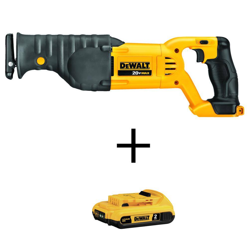 DEWALT DCS380BW203 20V MAX Cordless Reciprocating Saw with 20V MAX Compact Lithium-Ion 2.0Ah Battery