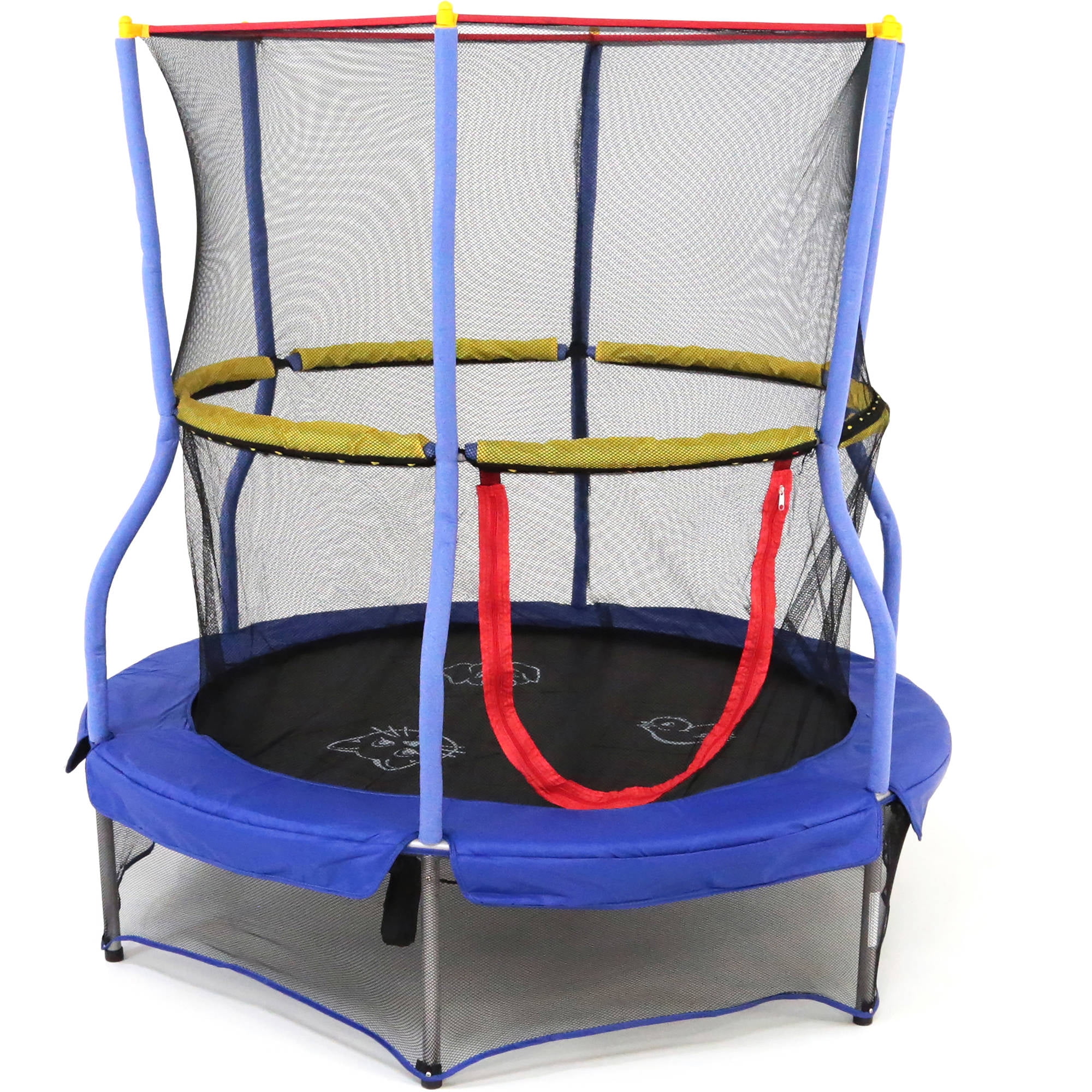 Skywalker Trampolines 55-Inch Bounce-N-Learn Trampoline. with Enclosure and Sound. Blue