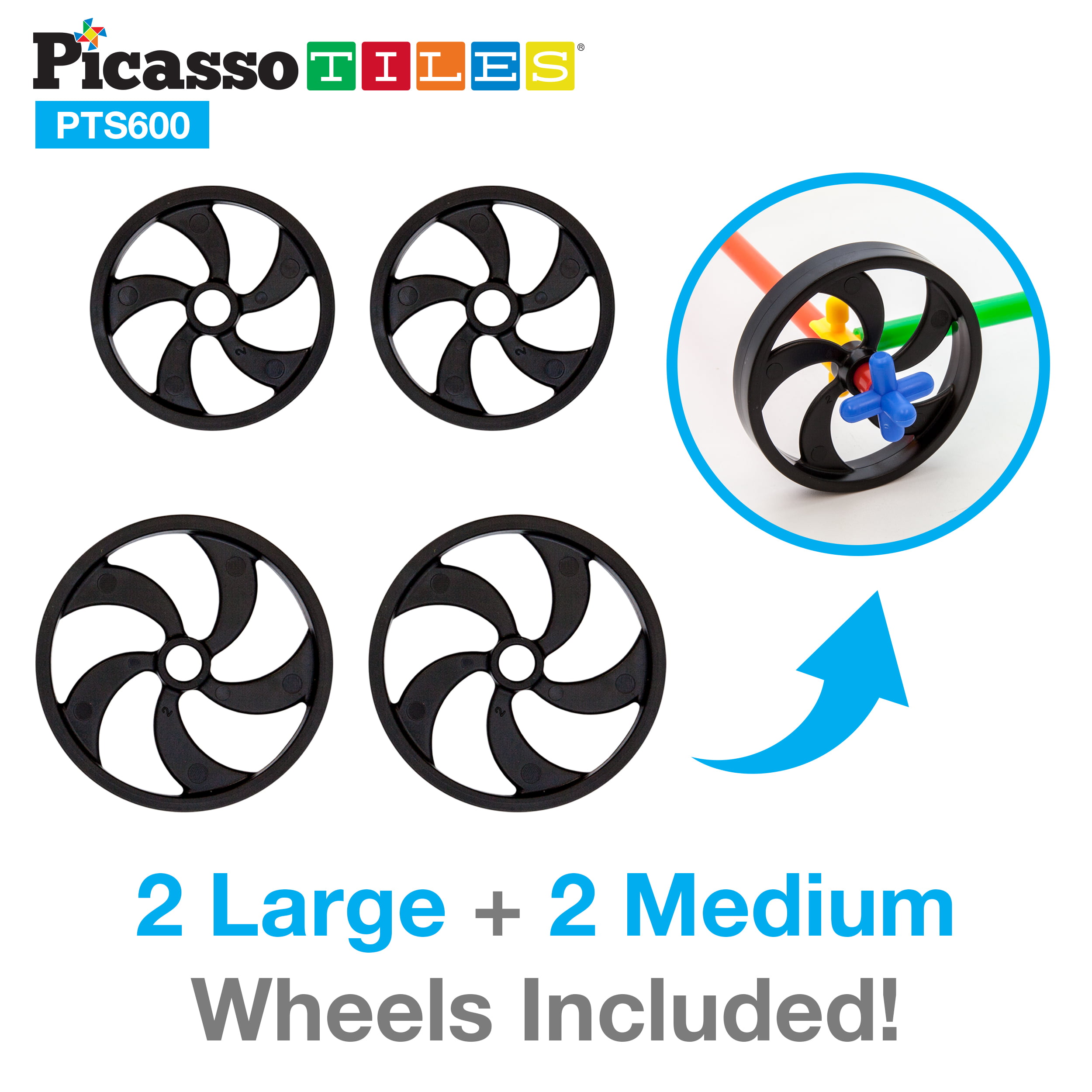 PicassoTiles 600pc Straw Building Set PTS600