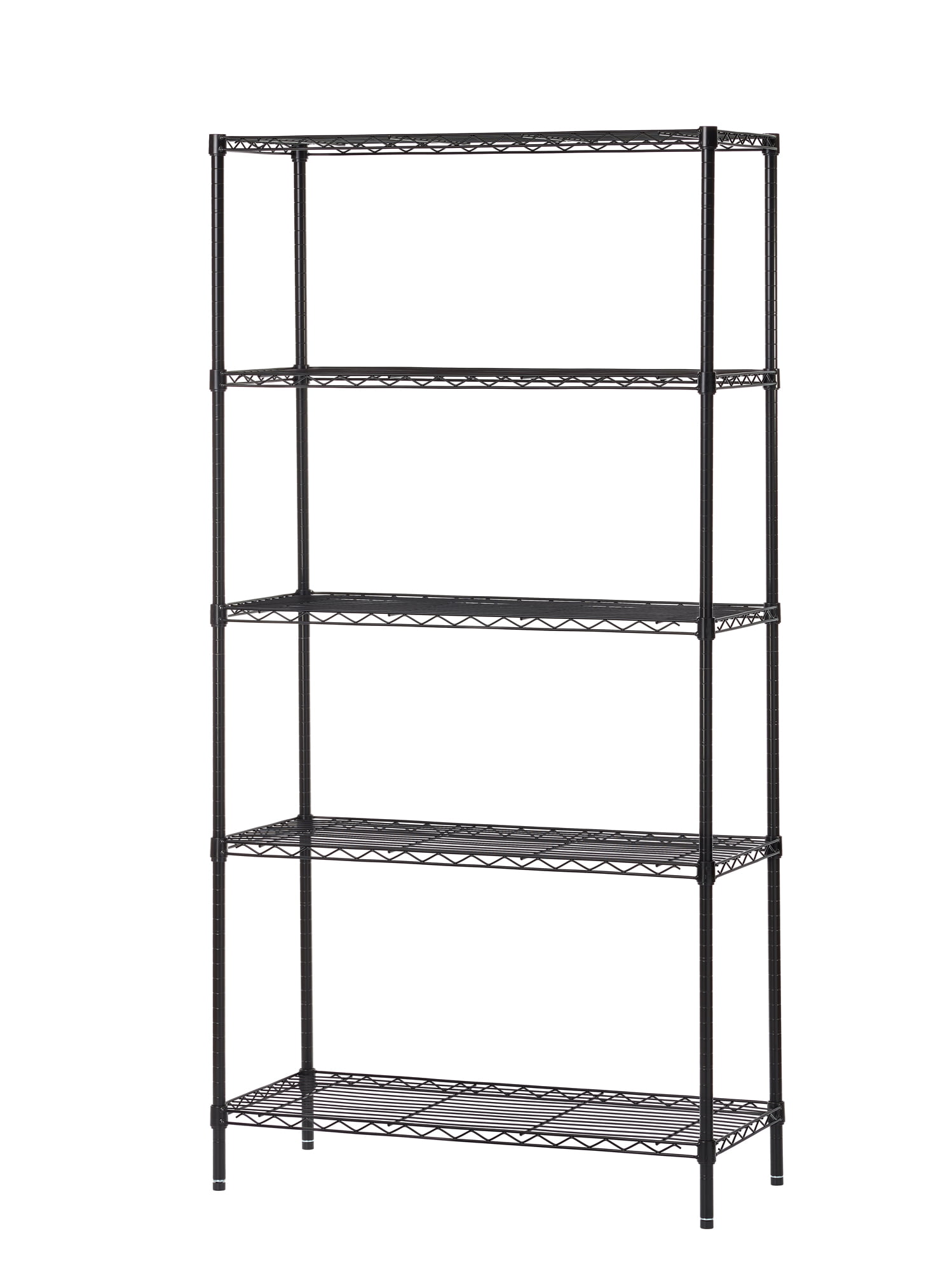 Hyper Tough 5 Tier Wire Shelf Unit Black. 1750 lb Capacity. Adult
