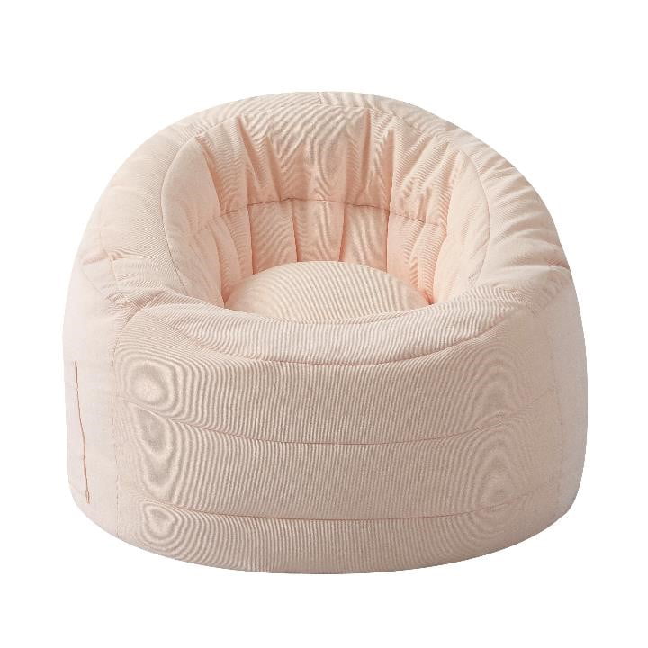 POD by Urban Shop Soft Plush Corduroy Bean Bag Chair with Pocket. Pink