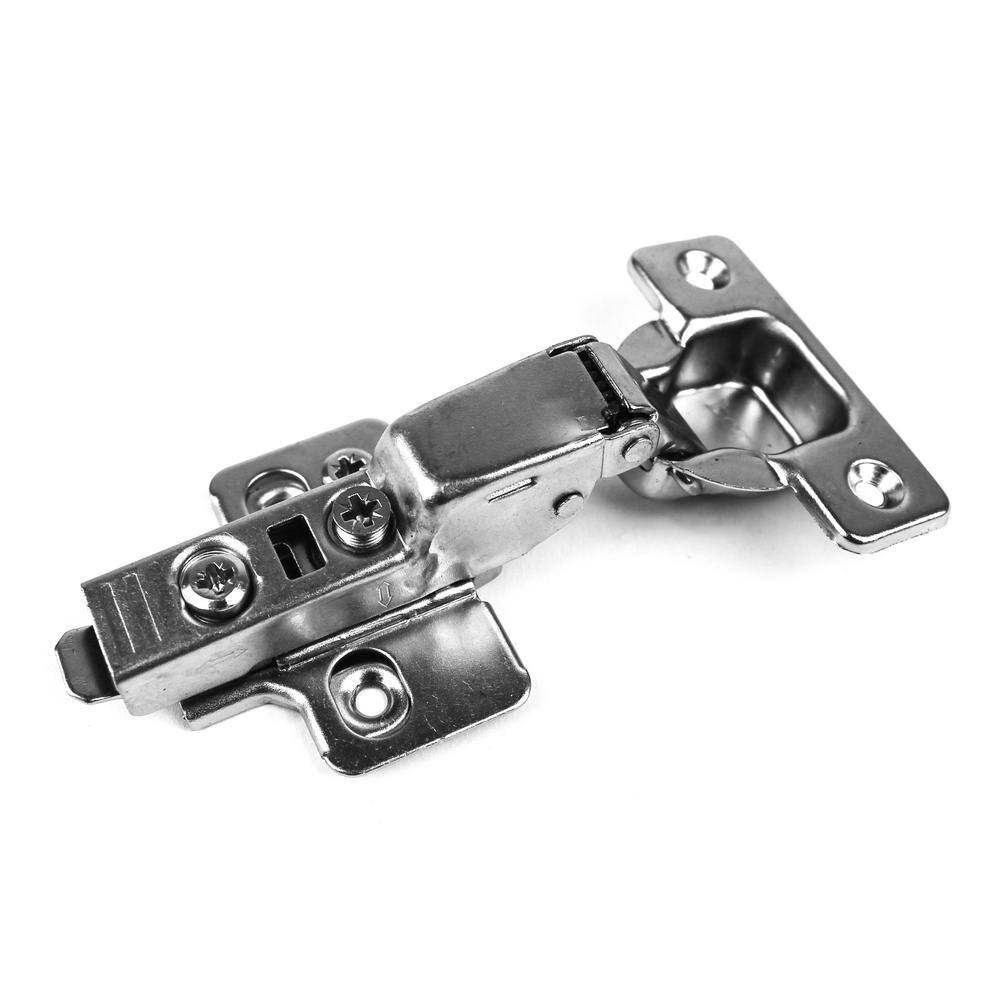 Unbranded 2258-30 110-Degree 35 mm Half Overlay Soft Close Frameless Cabinet Hinges with Installation Screws (30-Pairs)