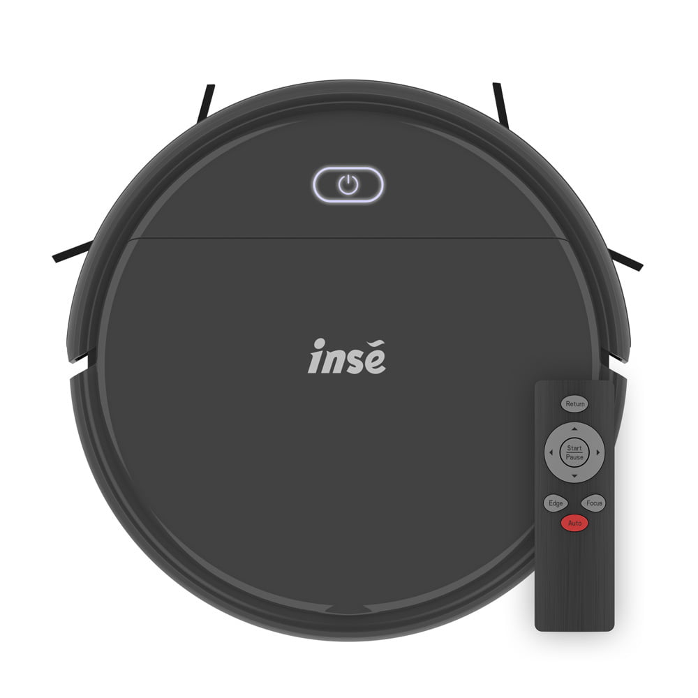 INSE Robot Vacuum Cleaner. Self-Charging 2200Pa Powerful Robotic Vacuum with Remote Control for Pet Hair Hardwood Floors Household Cleaning. Grey