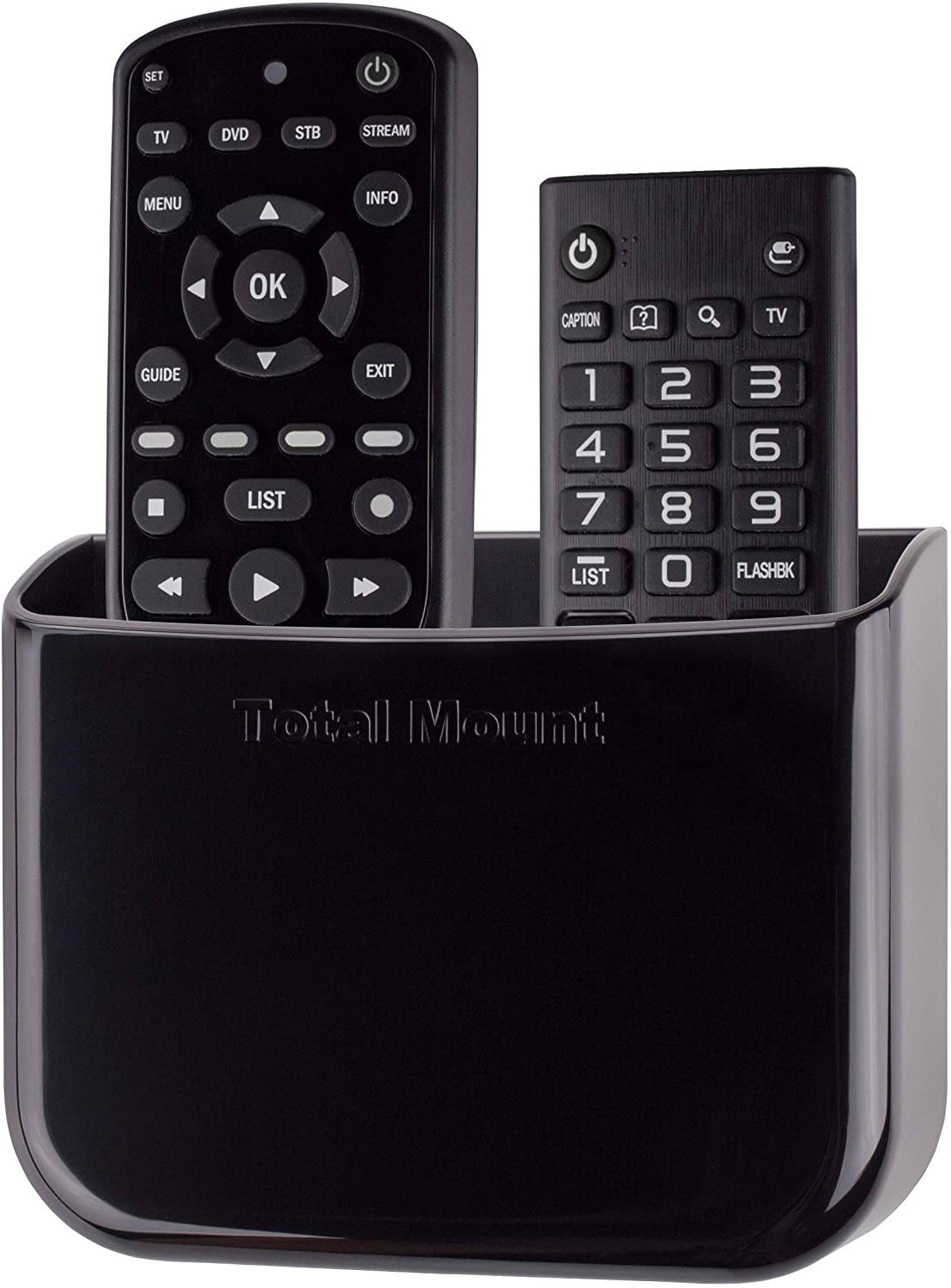 TotalMount Hole-Free Remote Holder. Black/White
