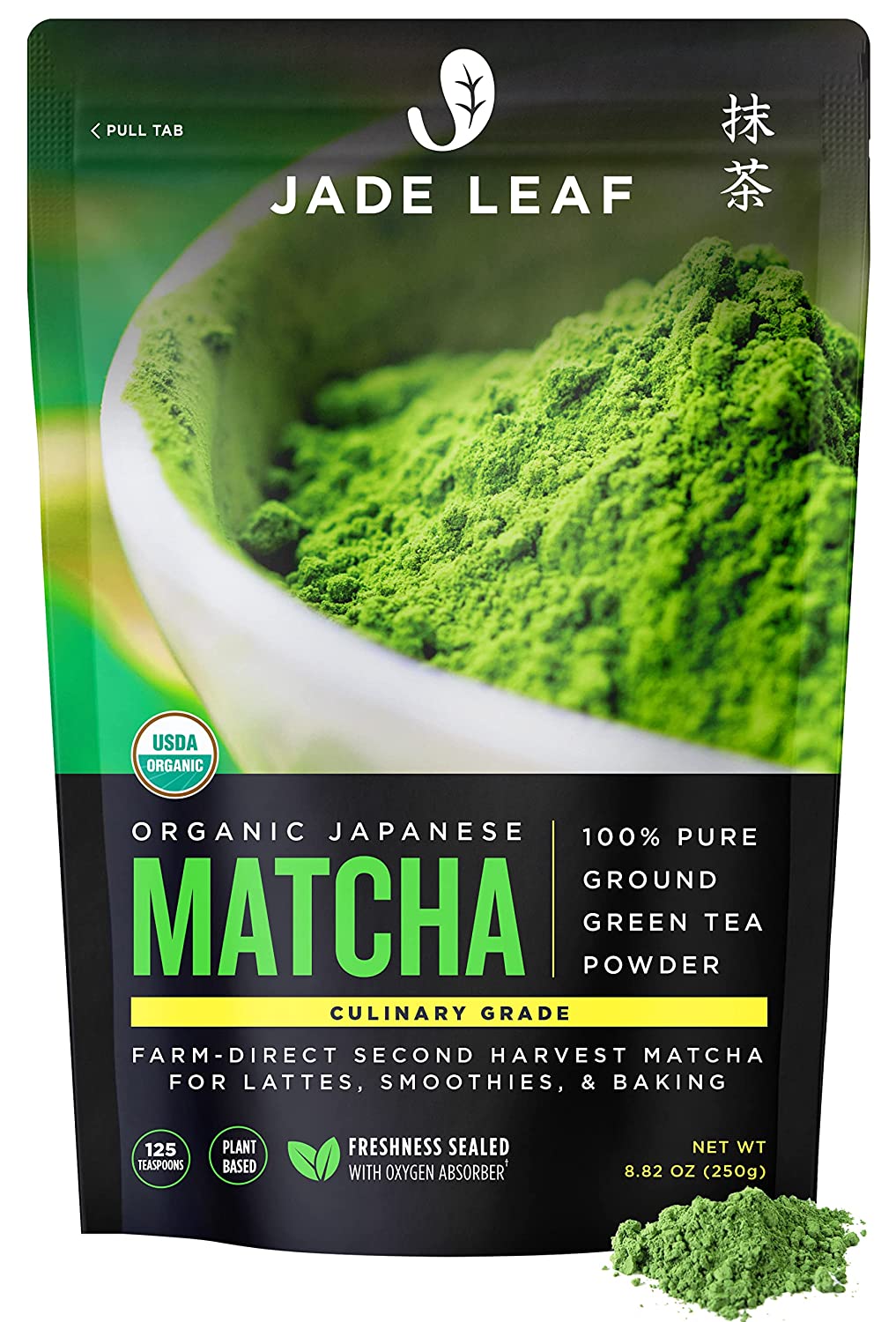 Jade Leaf Organic Matcha Green Tea Powder - Authentic Japanese Origin - Premium Second Harvest Culinary Grade (8.8 Ounce)
