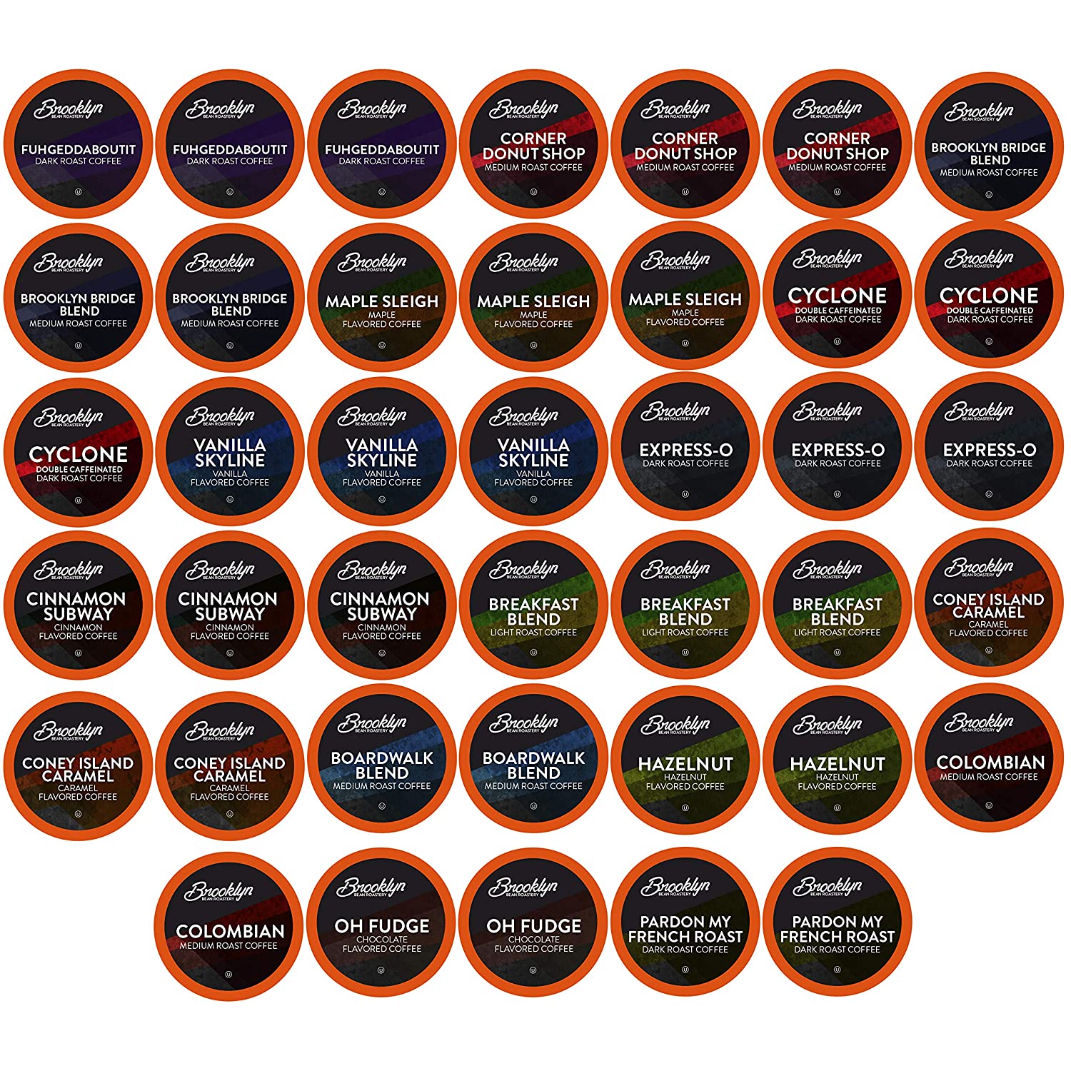 Brooklyn Beans Assorted Coffee Variety Pack Single-Cup coffee for Keurig K-Cup Brewers. 40 Count