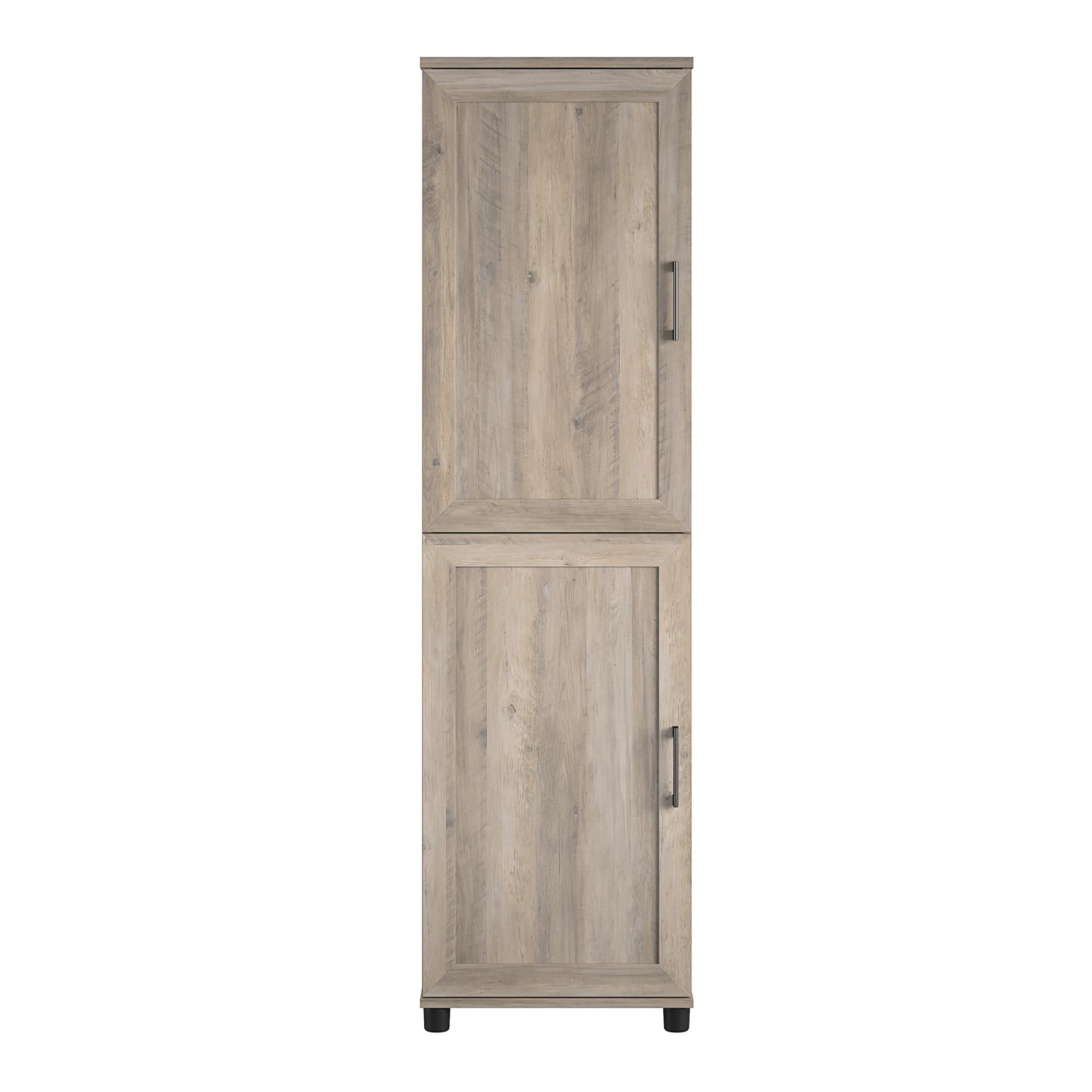 RealRooms Tindall 2 Door Kitchen Pantry Cabinet. Gray Oak